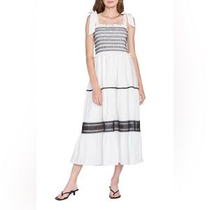 Beautiful white summer dress with ribbon tie straps